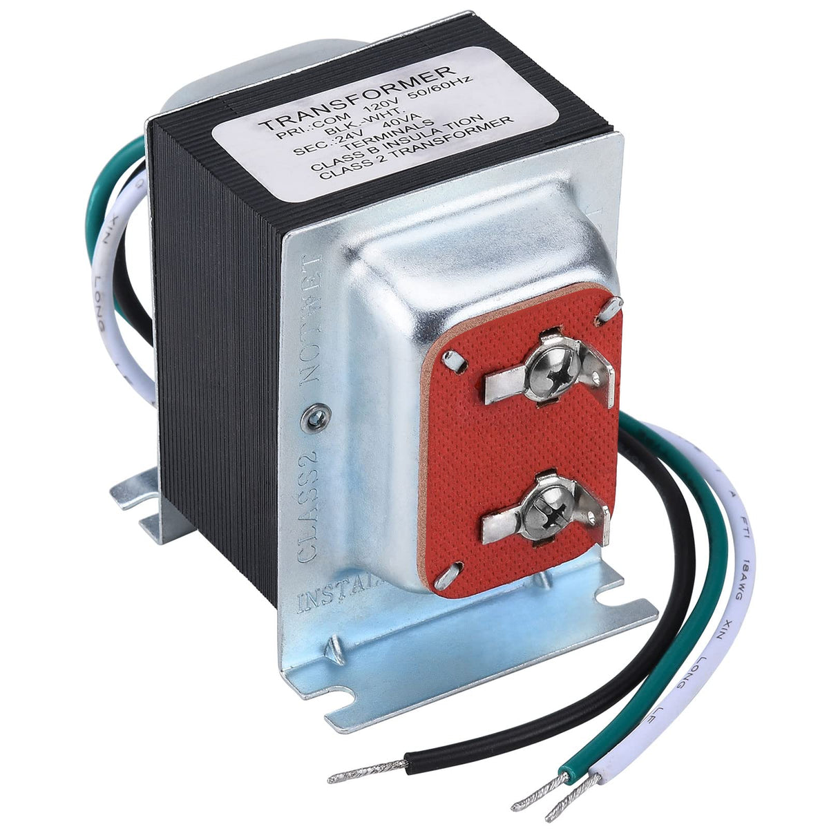 GIVEUBED 24V 40VA transformer front view powering doorbells and thermostats reliably.