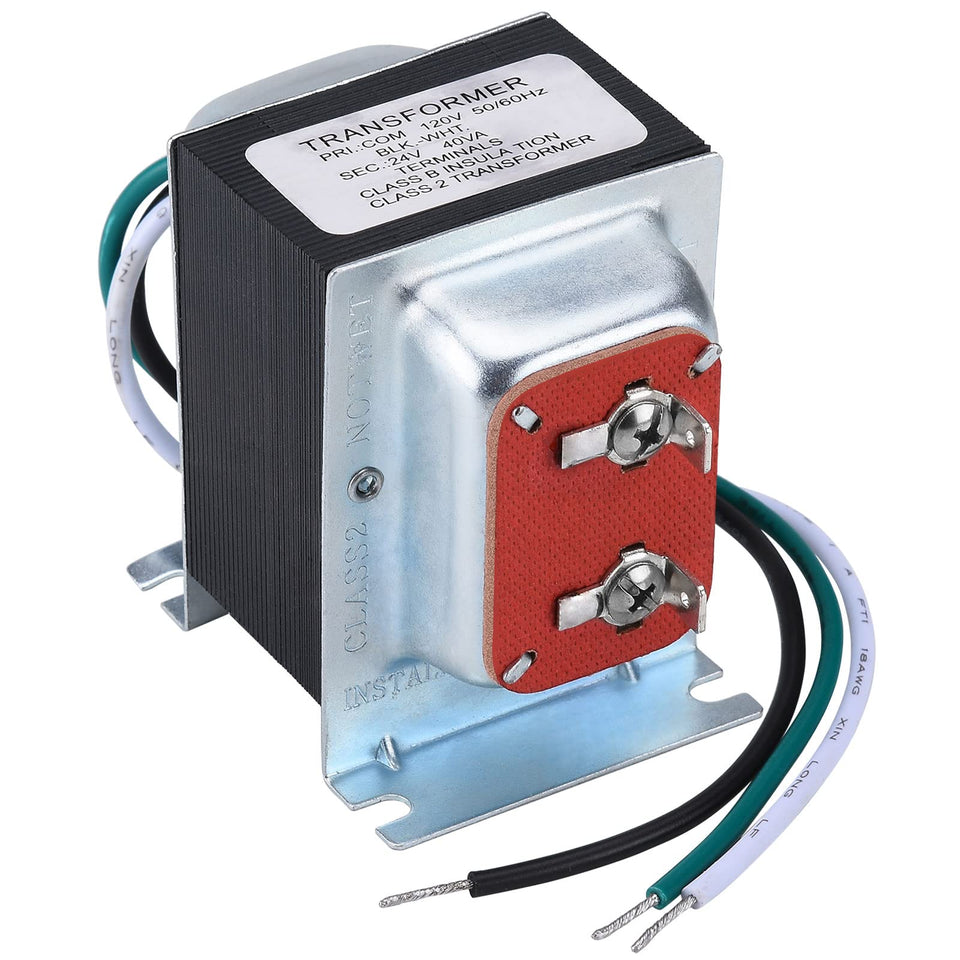 GIVEUBED 24V 40VA transformer front view powering doorbells and thermostats reliably.