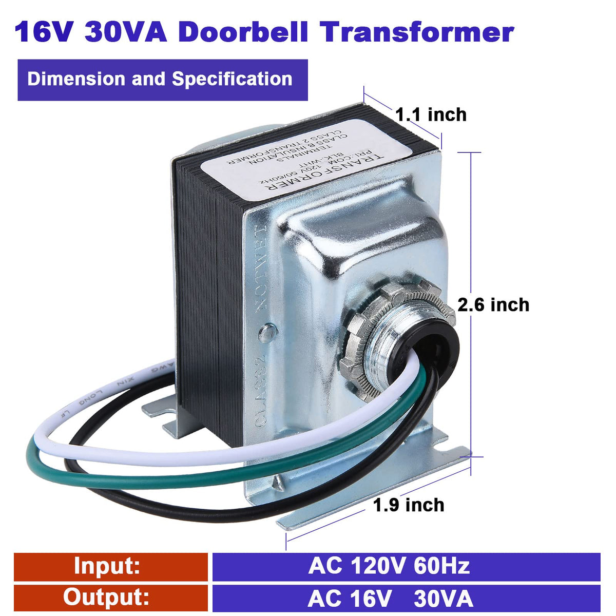 GIVEUBED transformer rear terminals for secure wiring.