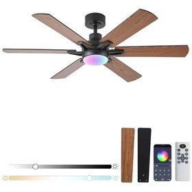 GJeg 52in ceiling fan with lights, remote control ready for easy comfort.