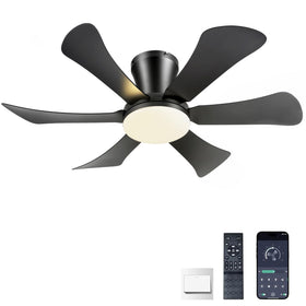 GJeg 36-inch low-profile ceiling fan with lights for space-saving comfort.