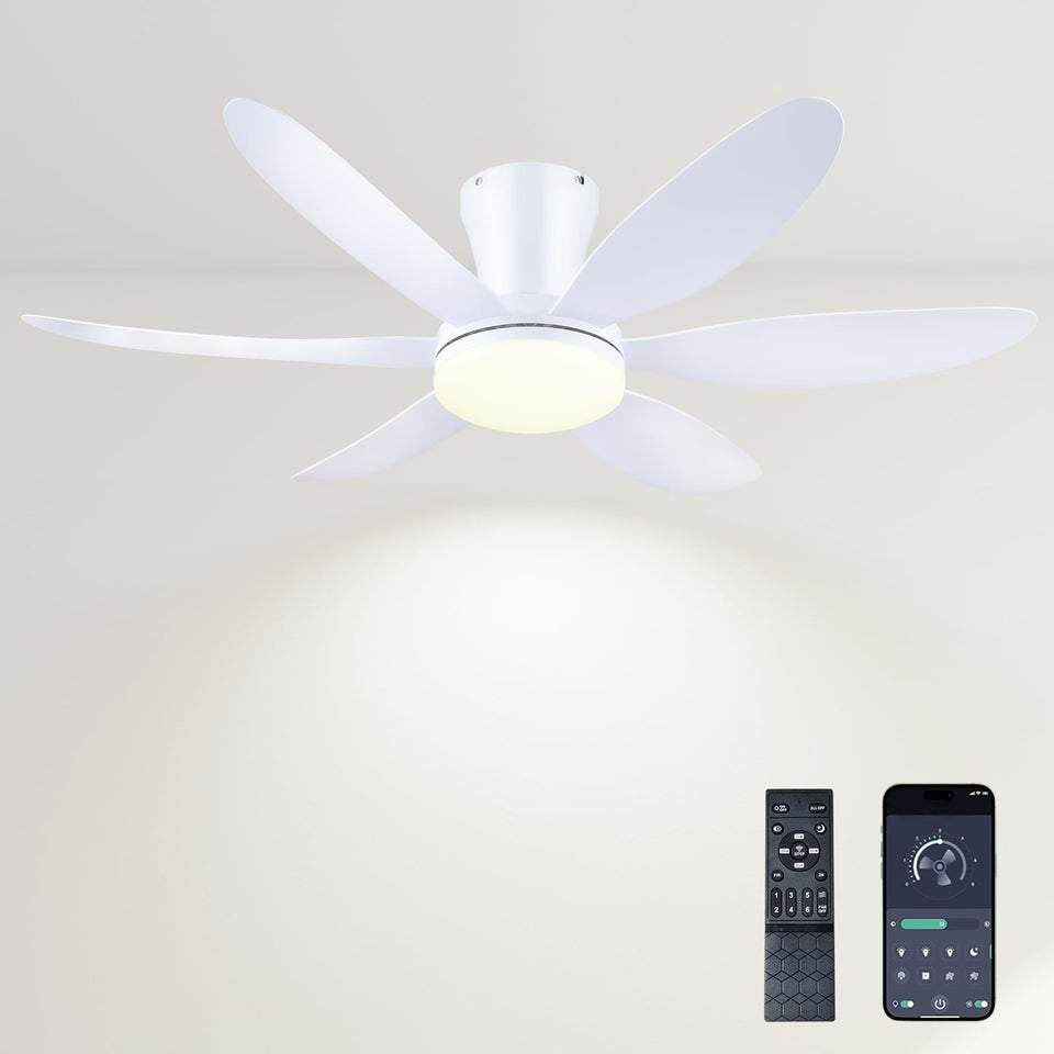 GJeg 42-inch ceiling fan with lights delivering steady airflow in living rooms.