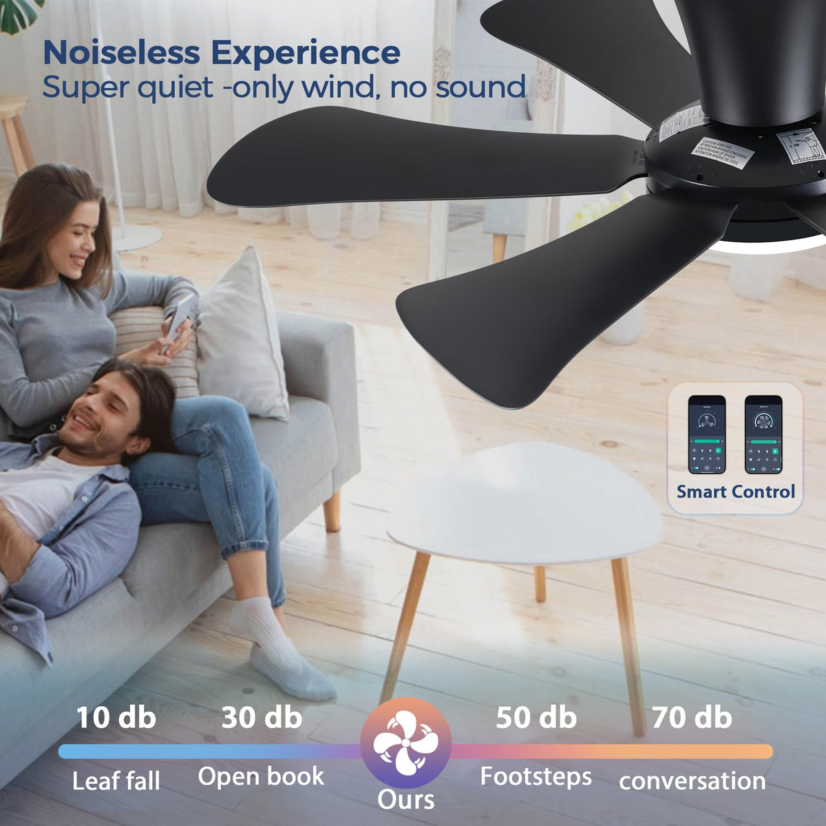 GJeg flush-mount design for quiet, unobtrusive illumination and cooling.