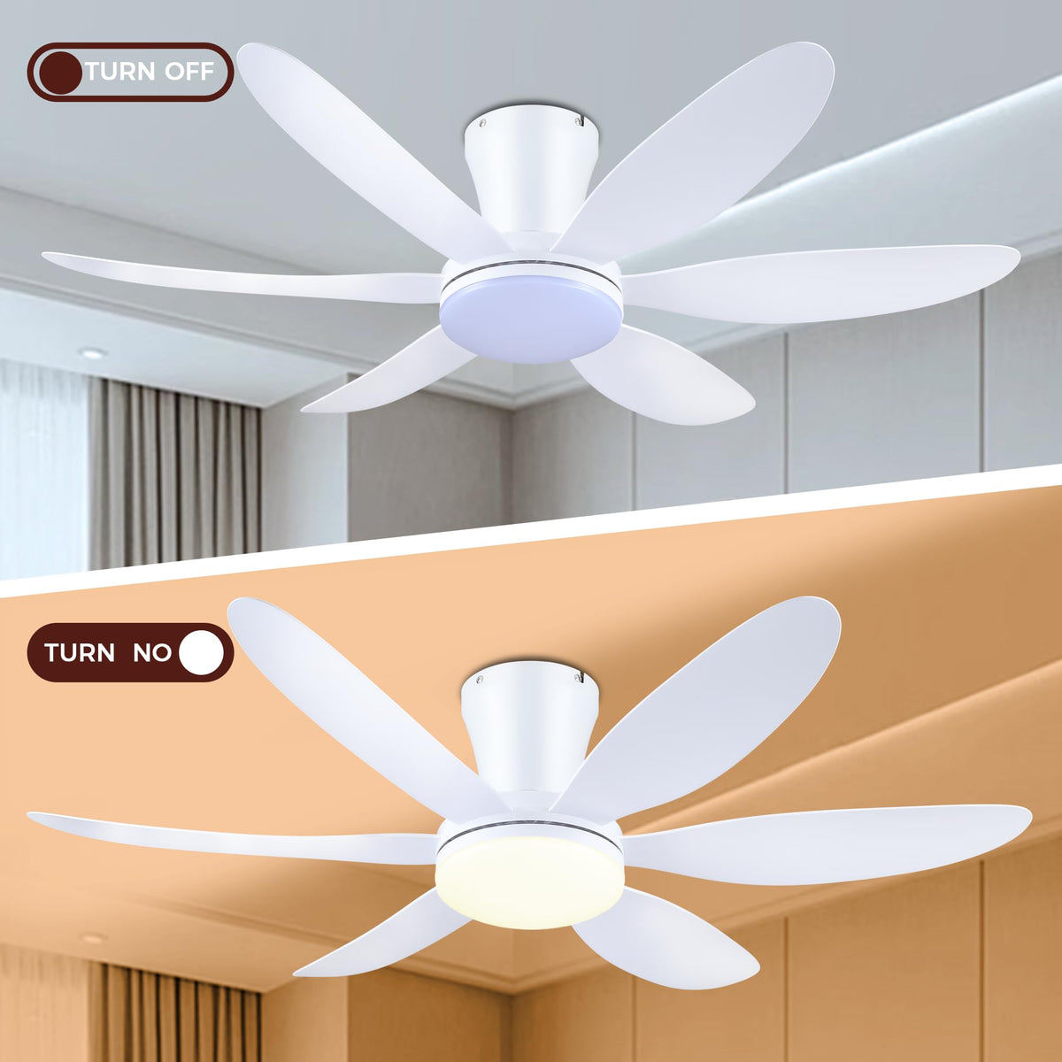 GJeg remote-control ceiling fan for quick speed and light adjustments.