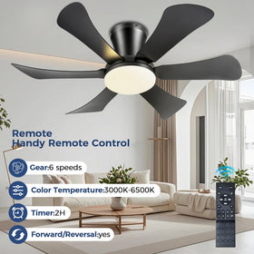 GJeg remote-controlled ceiling fan with lights for convenient operation from anywhere.