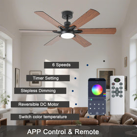 GJeg energy-efficient DC motor reduces power use compared to older fans.