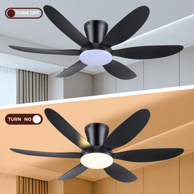 GJeg flush mount ceiling fan with dimmable light for any mood.