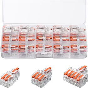 GKEEMARS 26Pcs compact splicing connectors kit, clear body, secure joins for reliable wiring.