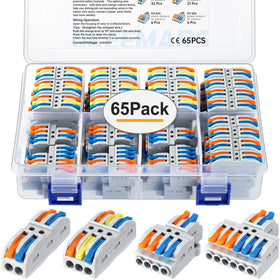 GKEEMARS 65pcs compact splicing connectors pack for fast, reliable wiring.