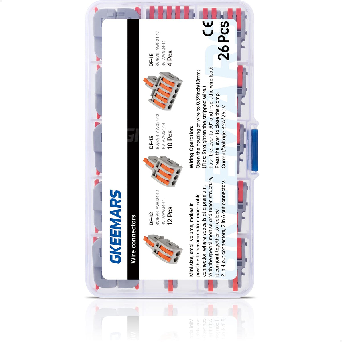 GKEEMARS packaged 26-piece set viewed for organized storage.