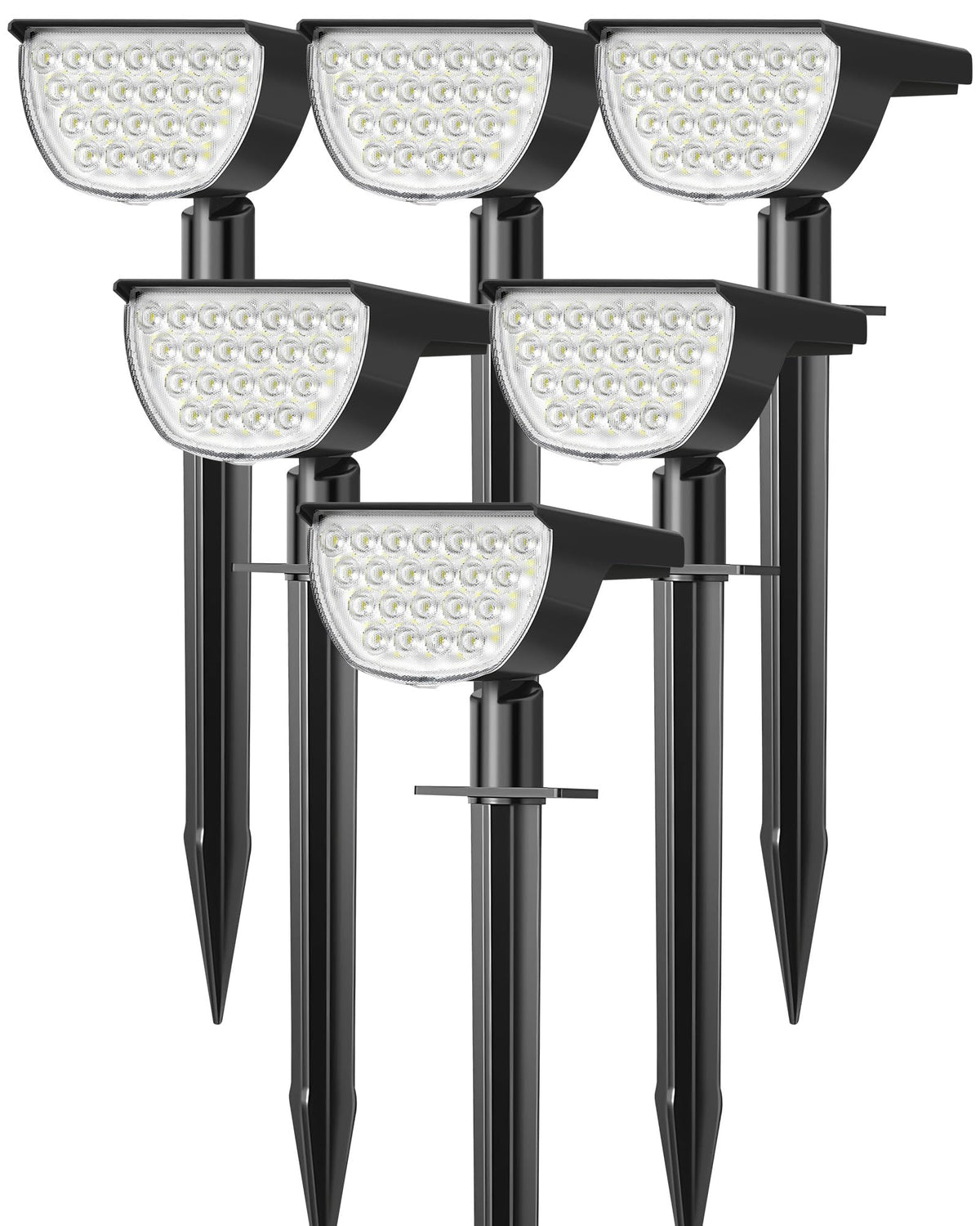 GKGG solar lights illuminate a pathway with 76 LEDs for bright, safe nighttime strolls.