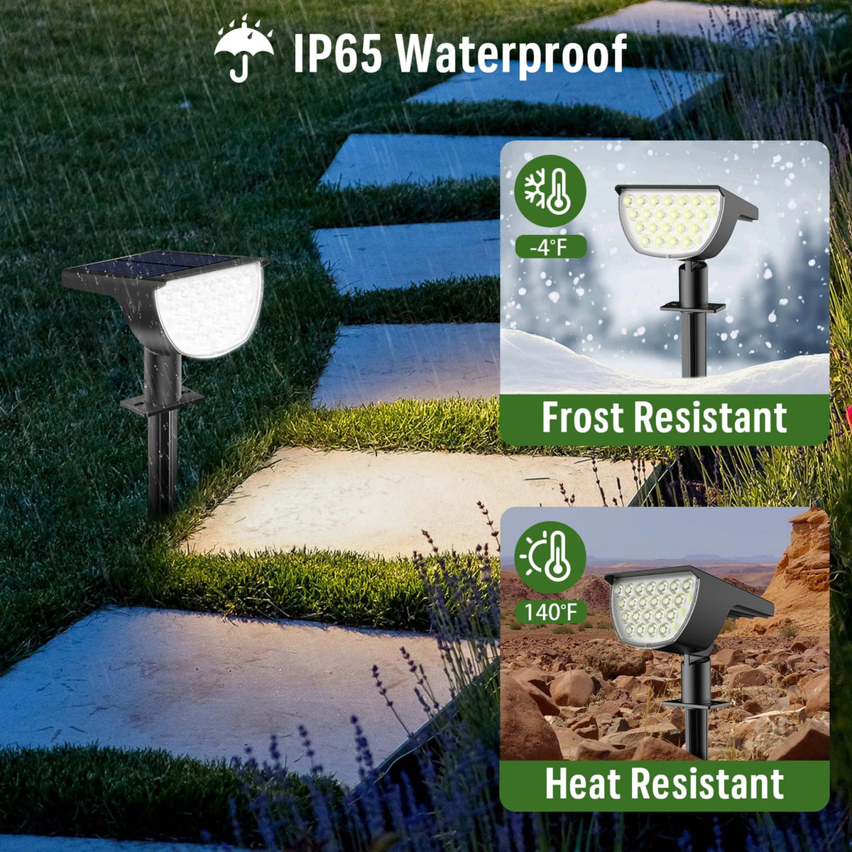 GKGG IP65 outdoor lights resist rain and dust for reliable setup.