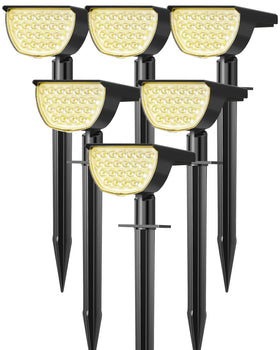 GKGG solar lights outdoor six-pack provide safe, all-weather illumination for gardens