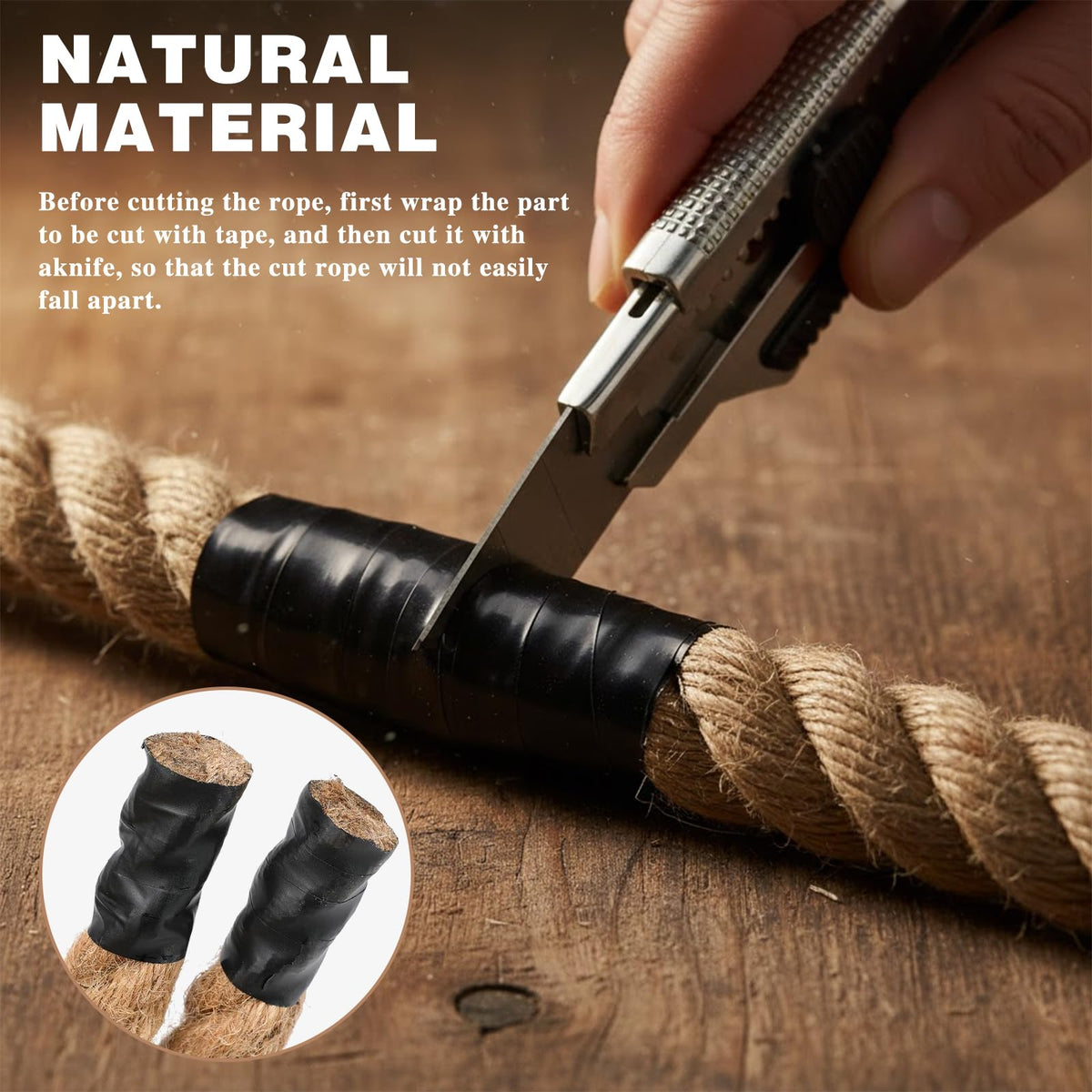 GKMAJKMB natural jute with four-strand braid for smooth handling.