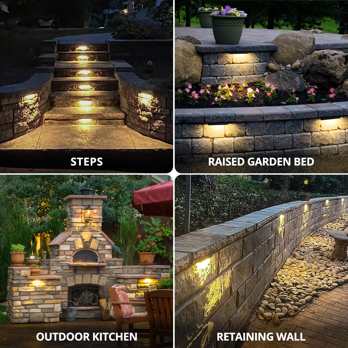GKOLED 12V AC/DC operation reduces electric shock risk outdoors.