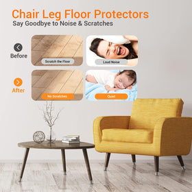 Glaais anti-slip bottom detail keeps protectors in place while moving chairs.