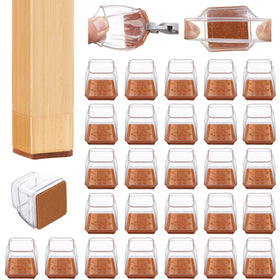 Glaais square chair leg protectors on hardwood floor protect from scratches and scuffs.