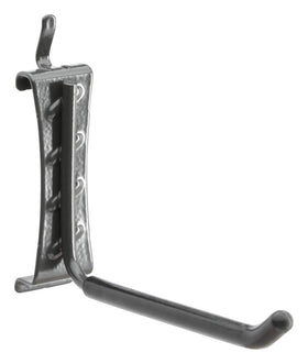 Gladiator wall system with friction lock keeps hooks securely in place.