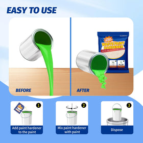 GLAINTE Waste Away mixing action showing thickening for easier disposal of paint waste.