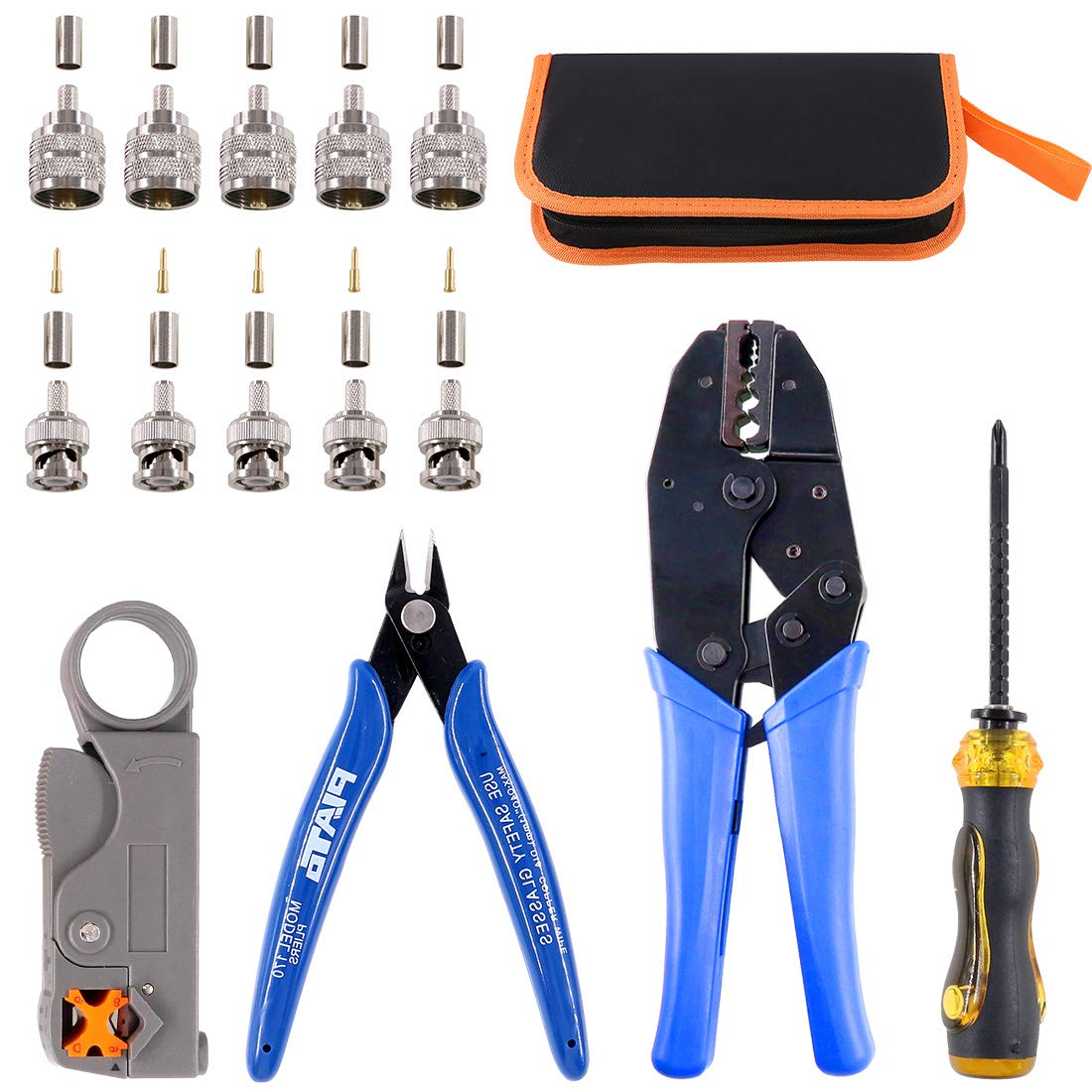 Glarks coaxial ratchet crimp tool for precise, durable crimps
