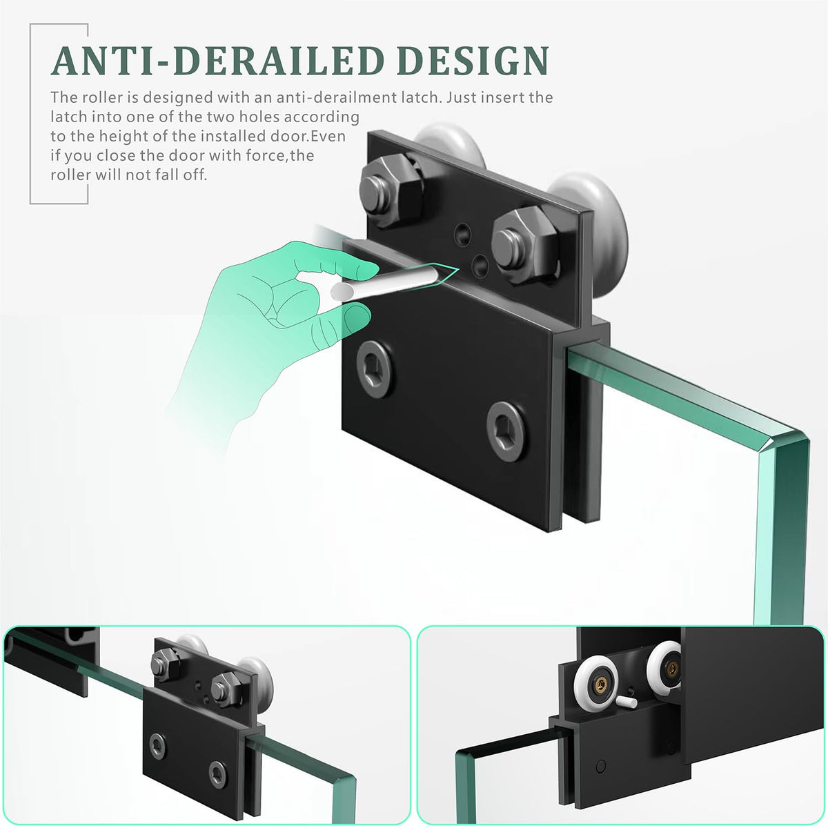 Glazenclos black metal frame and stainless handles resist rust in humid bathrooms.