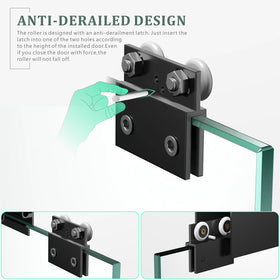 Glazenclos black metal frame and stainless handles resist rust in humid bathrooms.