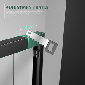 Glazenclos reversible black frame enables left- or right-handed installation on uneven walls.