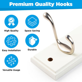GlazieVault easy-install coat hooks demonstrate quick wall mounting.