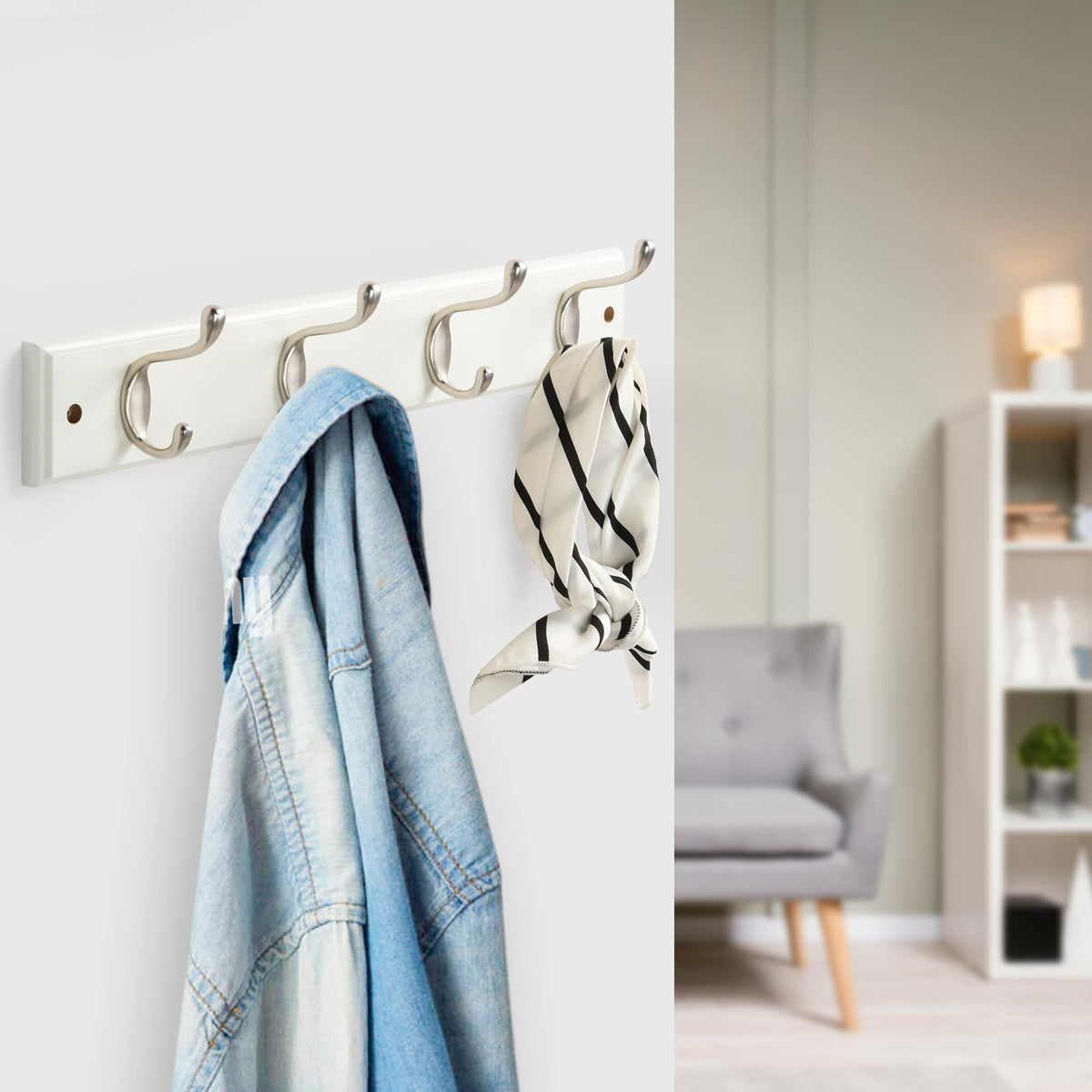 GlazieVault patented design coat rack shows ergonomic, stylish home accessory.
