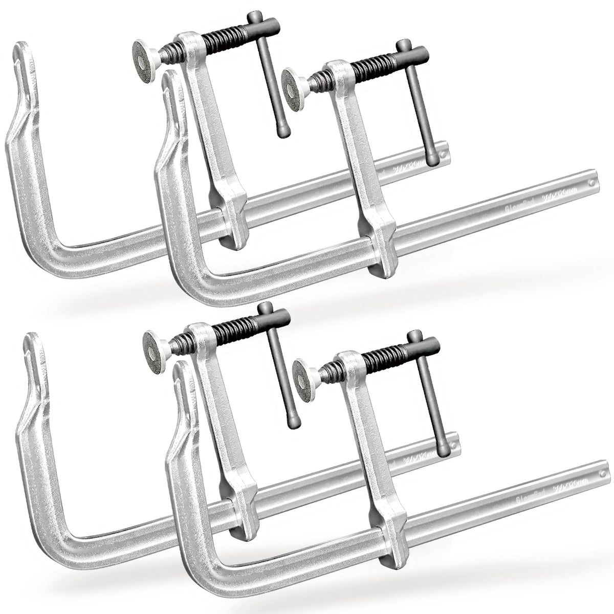 GleamRad four-pack 12-inch F-clamps for versatile welding and woodworking setups.