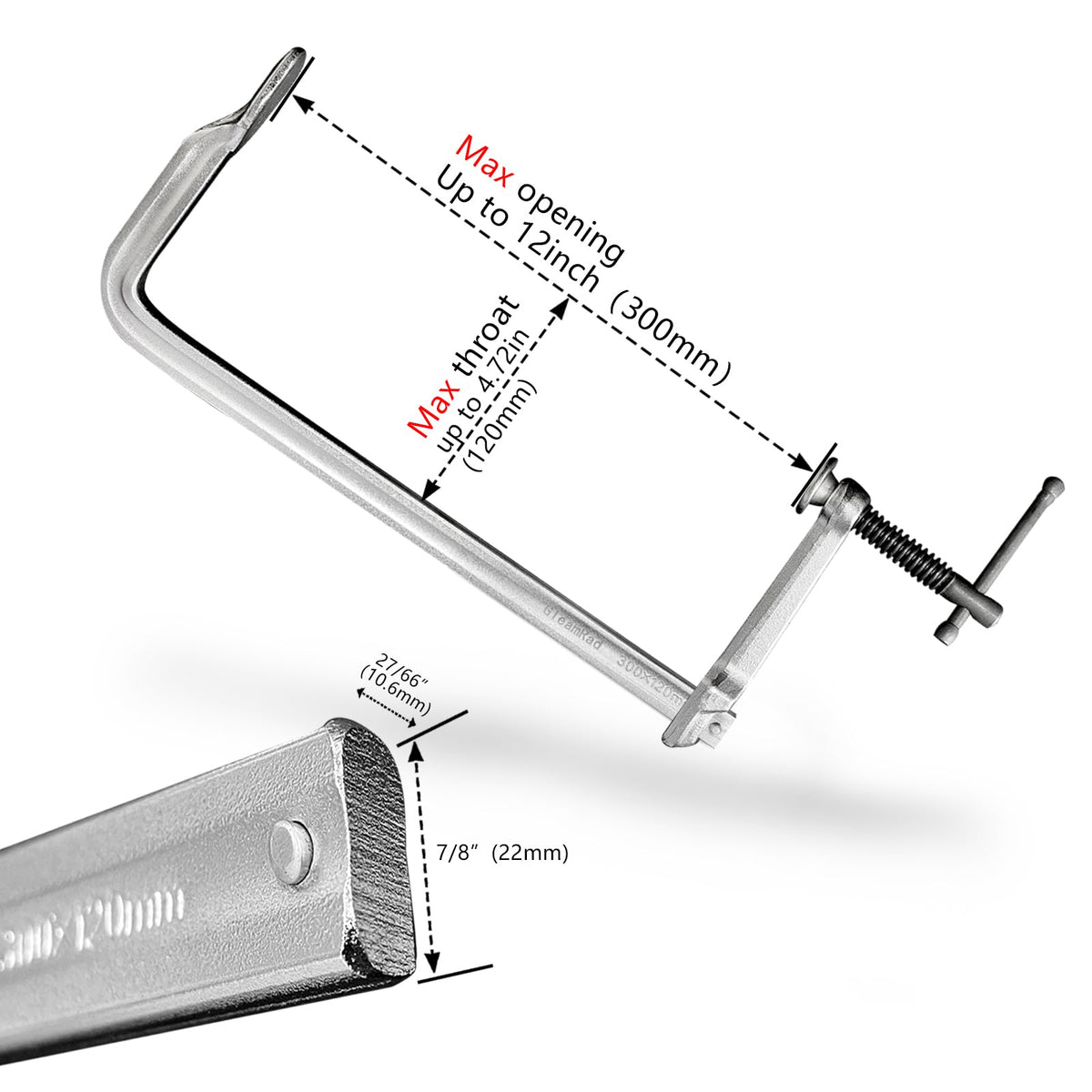 GleamRad swivel jaws enable gripping irregular shapes with steady clamping.