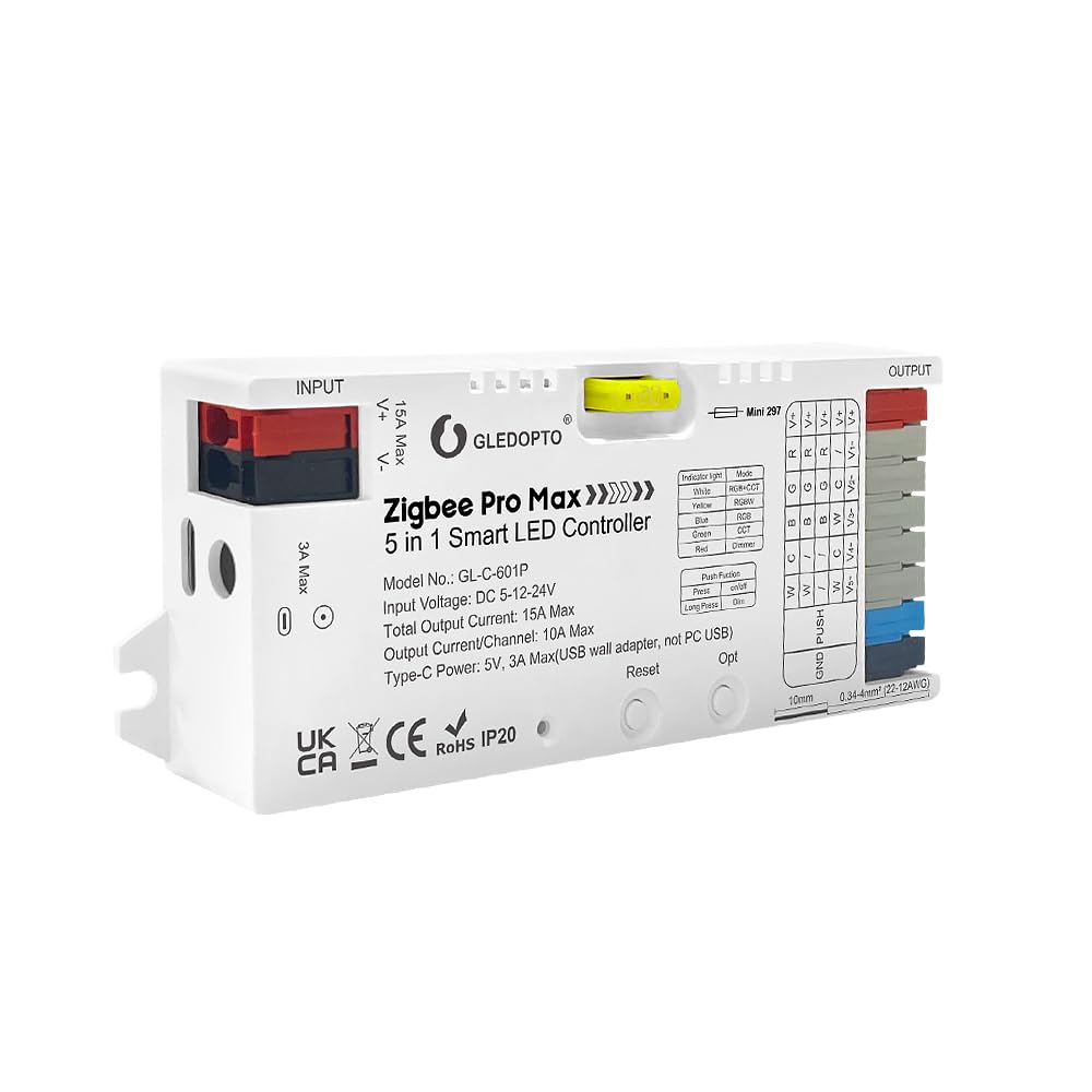 GLEDOPTO ZigBee 3.0 controller front view enabling seamless hub integration for smart lighting