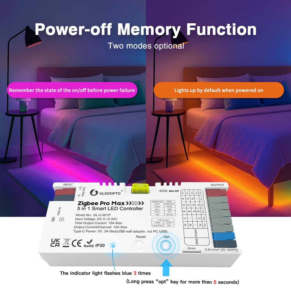 GLEDOPTO ZigBee 3.0 controller RF remote option ready for standalone use