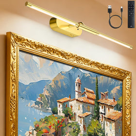 Glendan 24in wireless picture light bar provides even illumination for wall art.