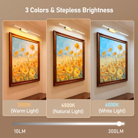 Glendan 3 color temperatures with stepless dimming for mood and emphasis.