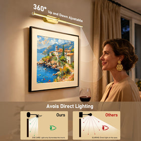 Glendan 360 rotatable tube ensures precise lighting of artwork.