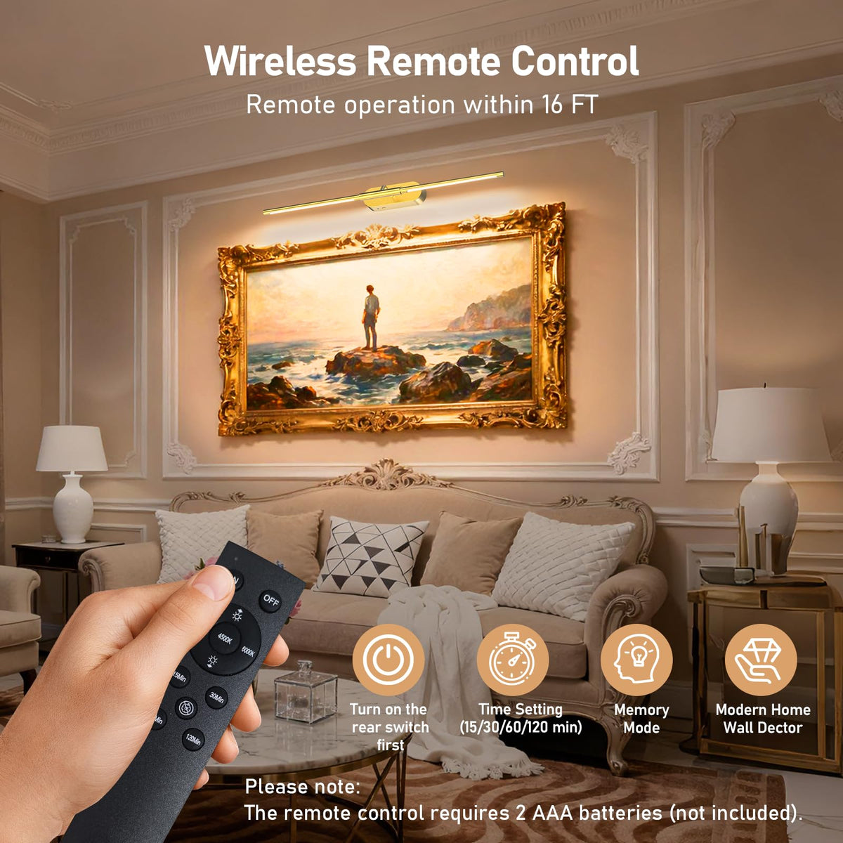 Glendan remote with timer allows automatic off timing up to 120 minutes.
