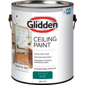 Glidden spatter-resistant ceiling paint enables cleaner application.