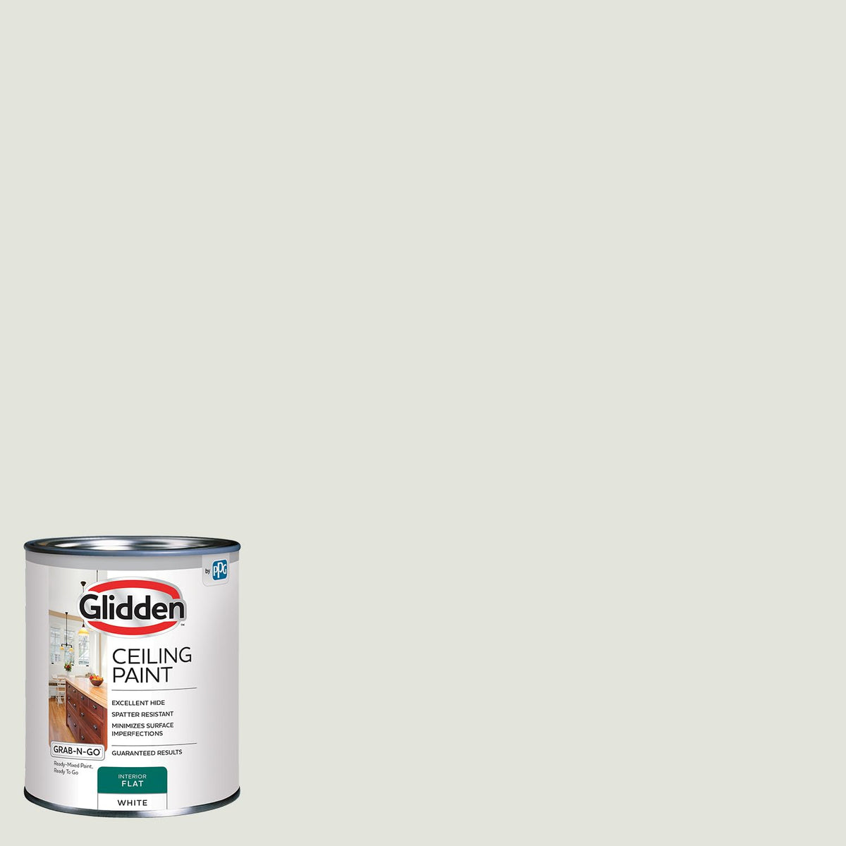 Glidden Grab-N-Go ceiling paint can enables quick, even ceiling coverage.