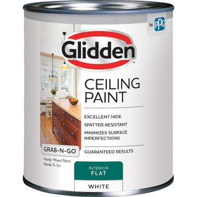 Glidden Grab-N-Go ceiling paint demonstrates fast drying for ceilings.