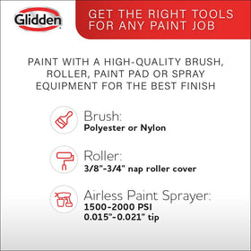 Glidden low VOC soap and water cleanup after application
