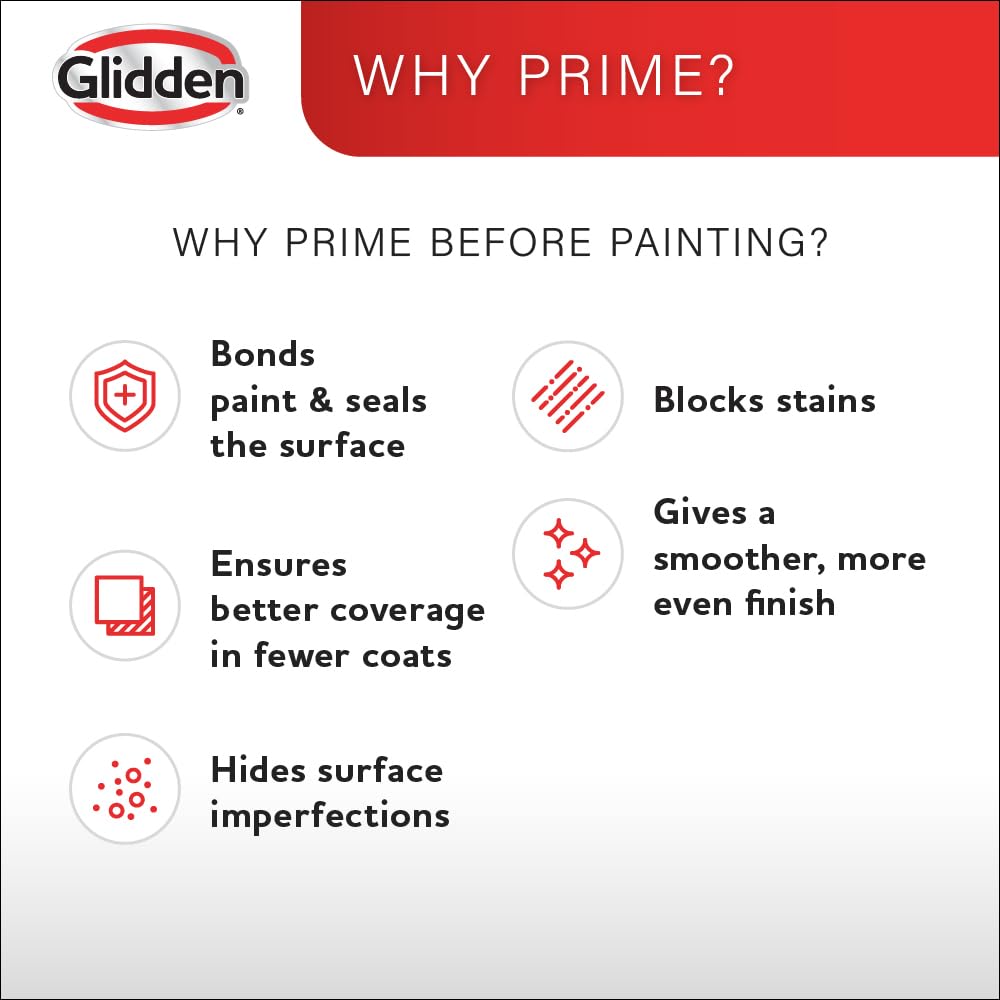 Glidden stain block primer sealing stains on masonry surfaces.