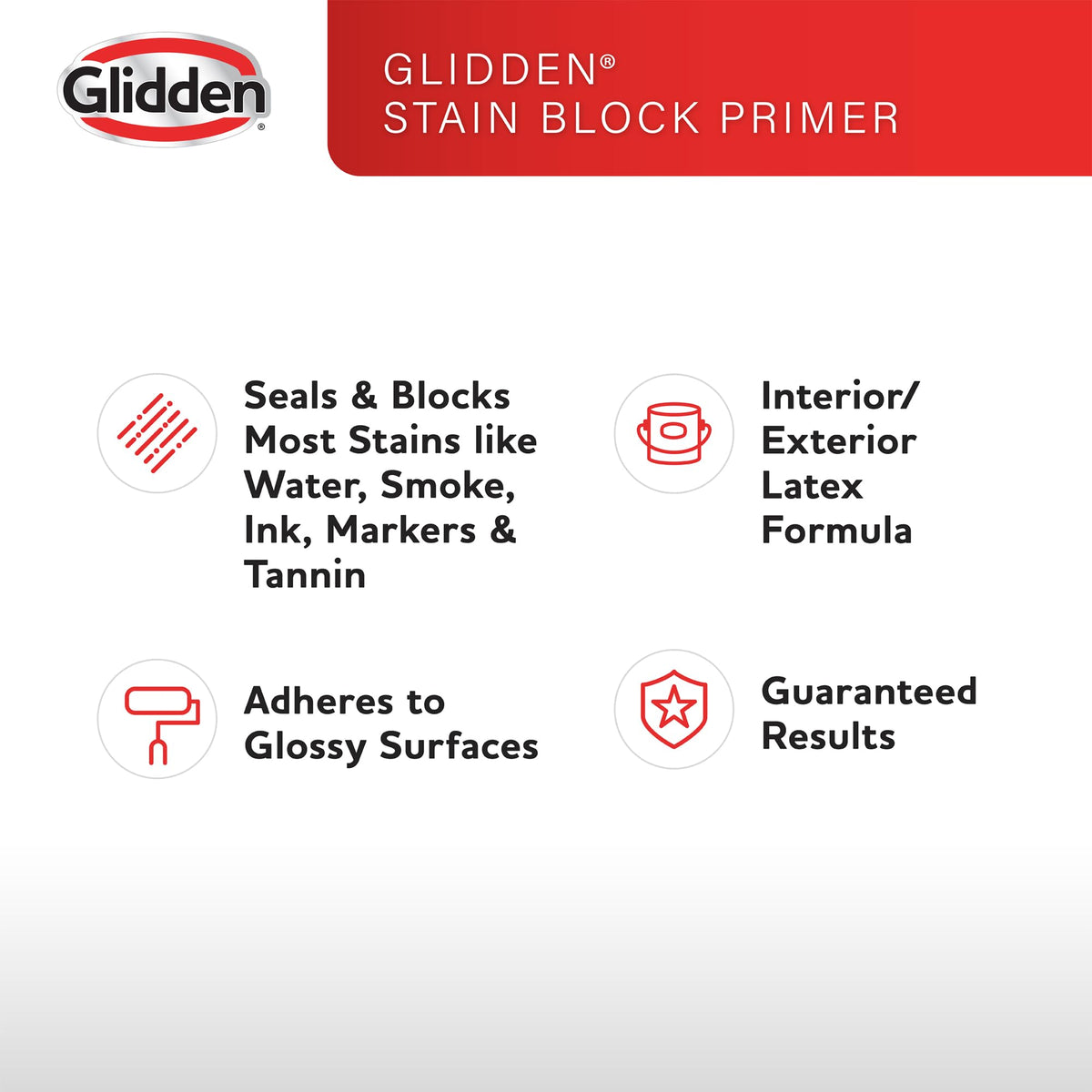 Glidden primer being rolled onto wood surface for quick topcoat readiness.