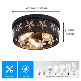 Glintawn black flush-mount ceiling light highlighting industrial sophistication in any room.