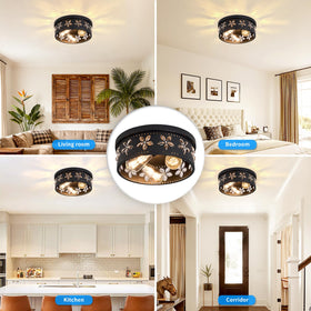 Glintawn industrial farmhouse ceiling light suitable for living room, bedroom, or hallway.