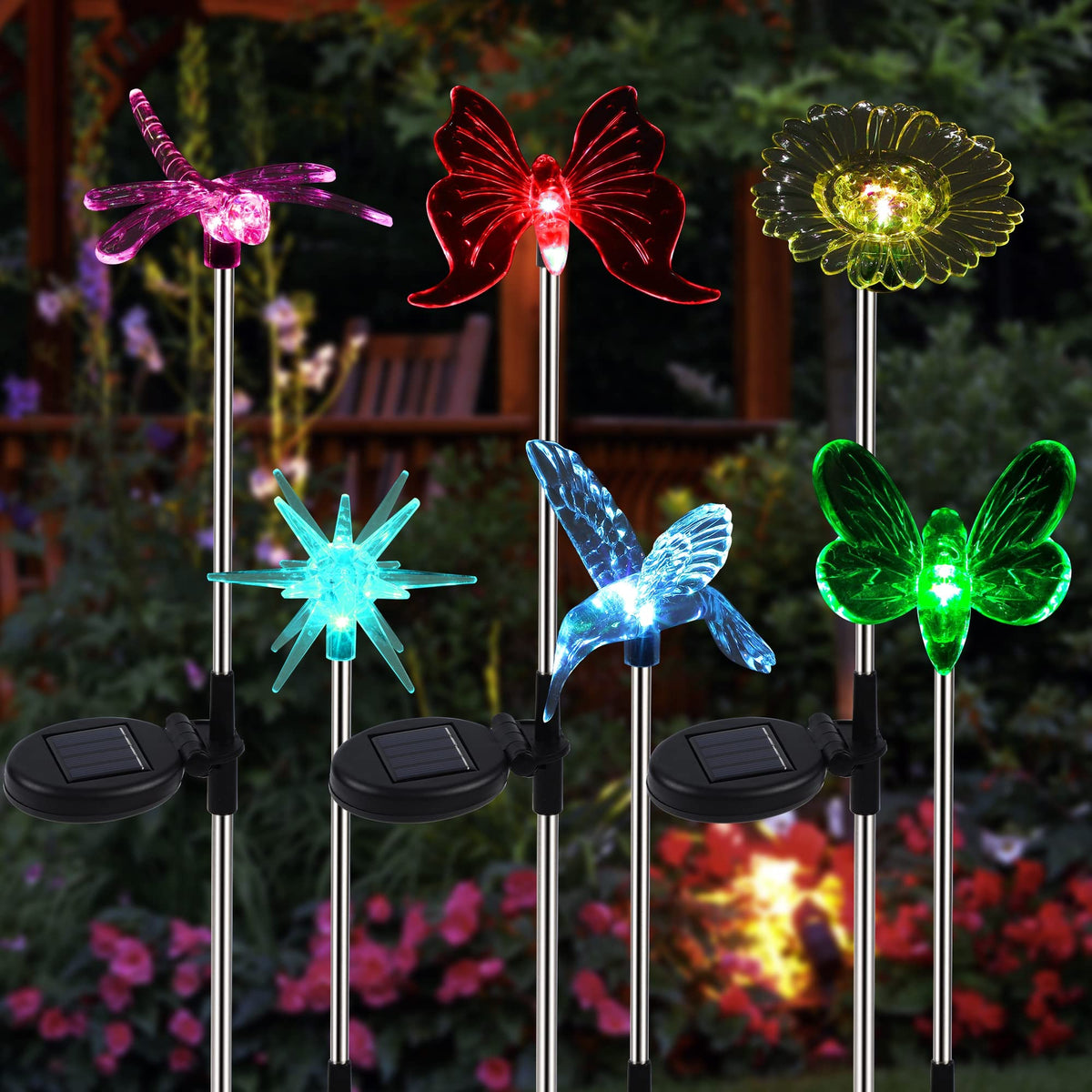 Glintoper butterfly figurine solar light for soft garden mood lighting