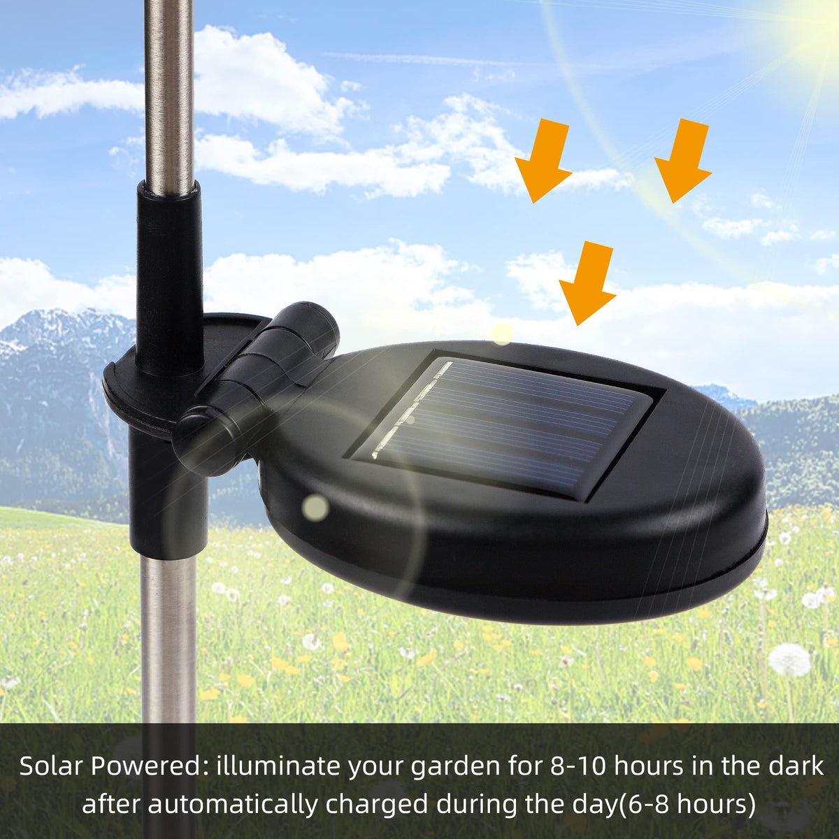 Glintoper sunflower figurine solar light for warm yard lighting