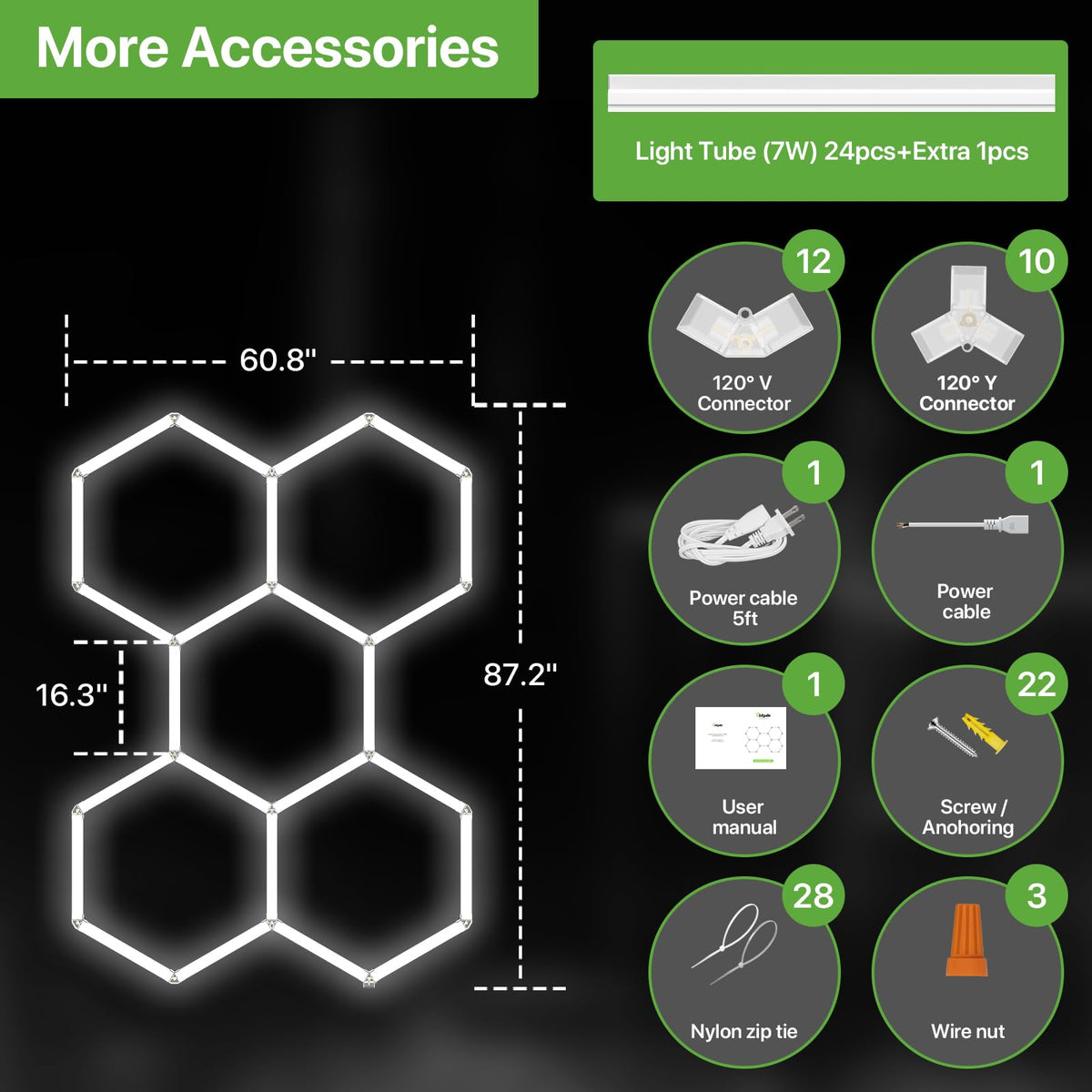 Glitgate hexagon LED snap-on assembly enables quick DIY installation