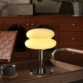 Glivpny Mushroom Lamp with egg tart shade delivers warm ambient lighting for cozy nights.