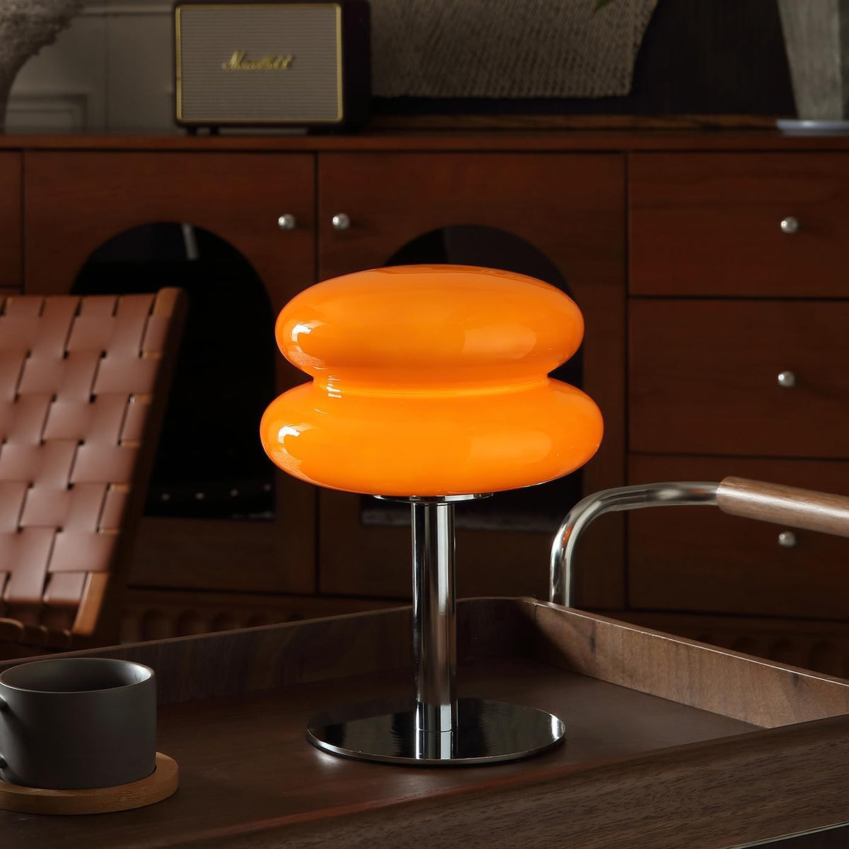 Glivpny mushroom lamp with egg tart glass shade for warm bedroom ambiance